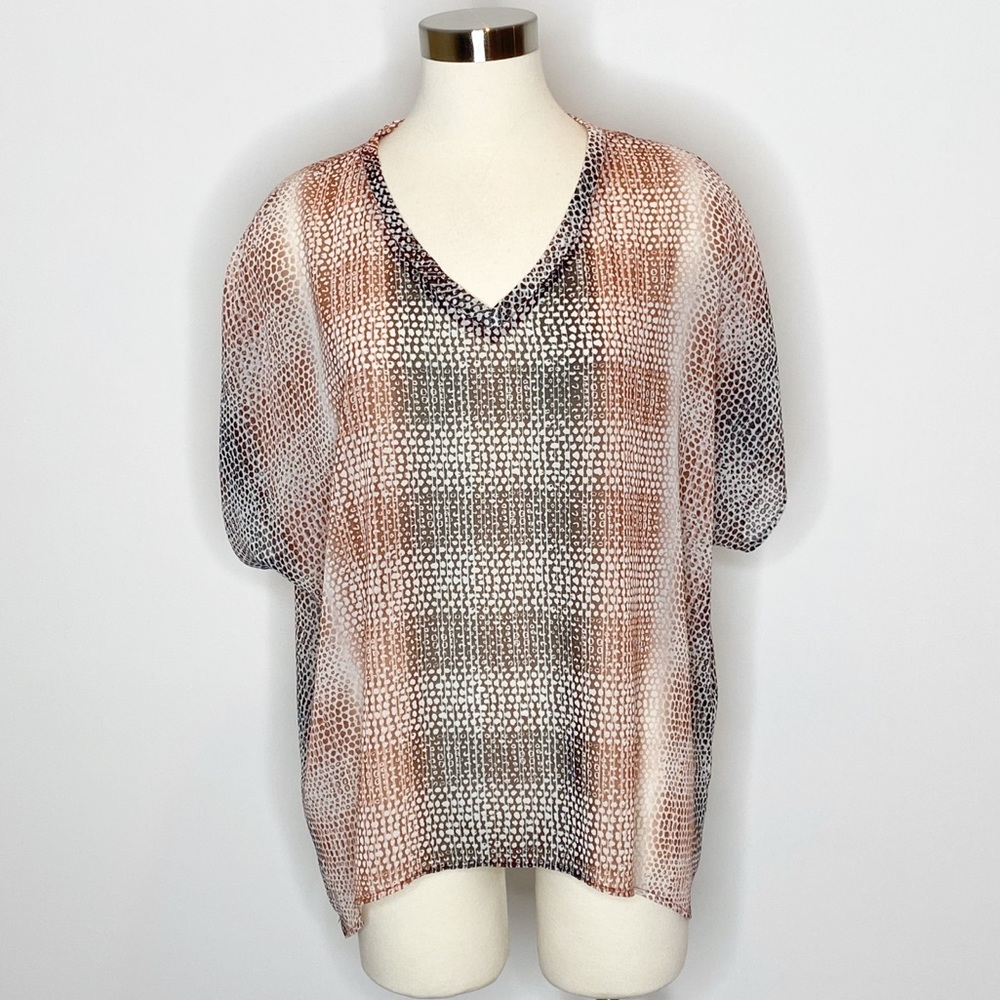 CAbi Style 240 Sheer Oversized Pattern Top